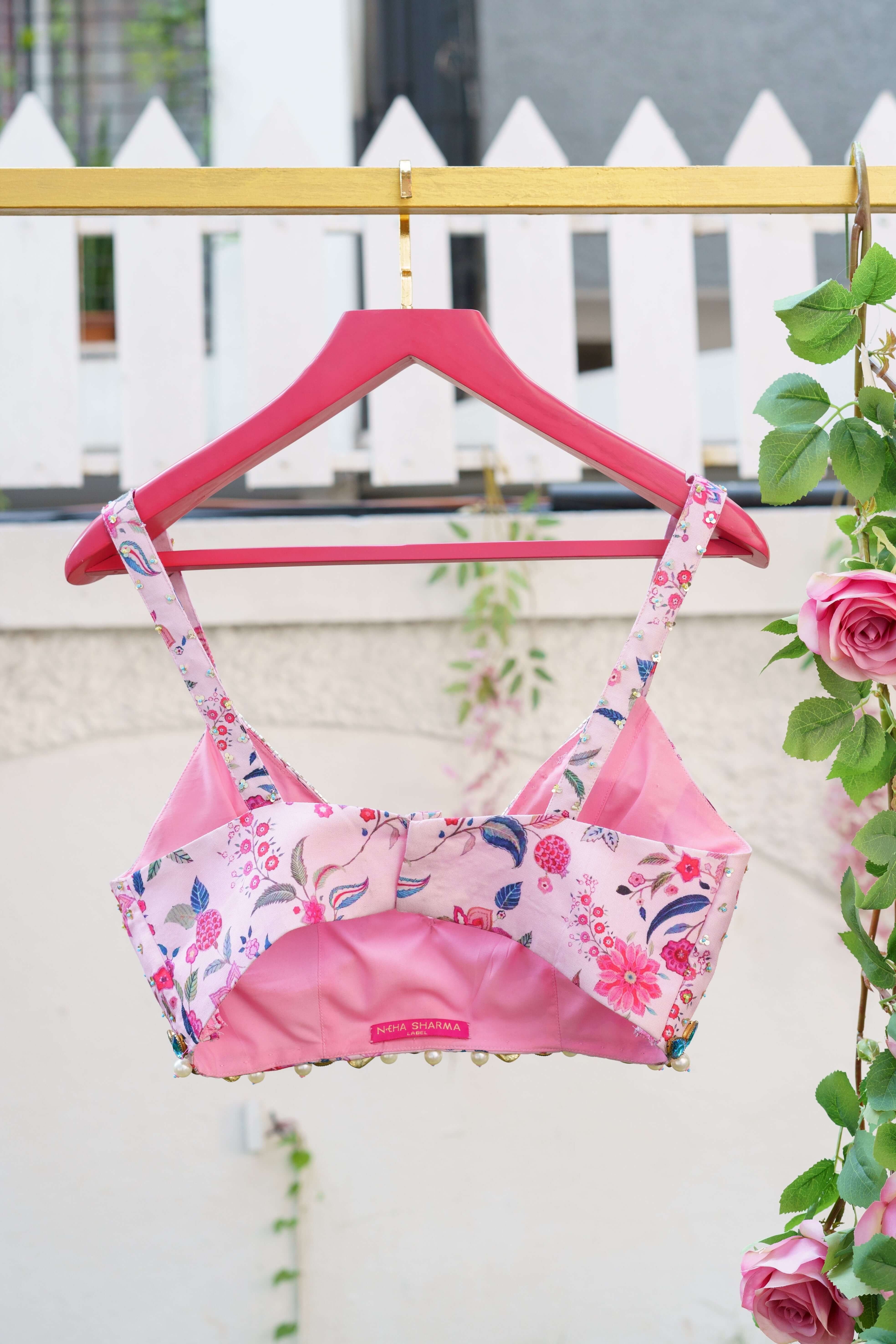 Glimmering Silk  Pink Blouse